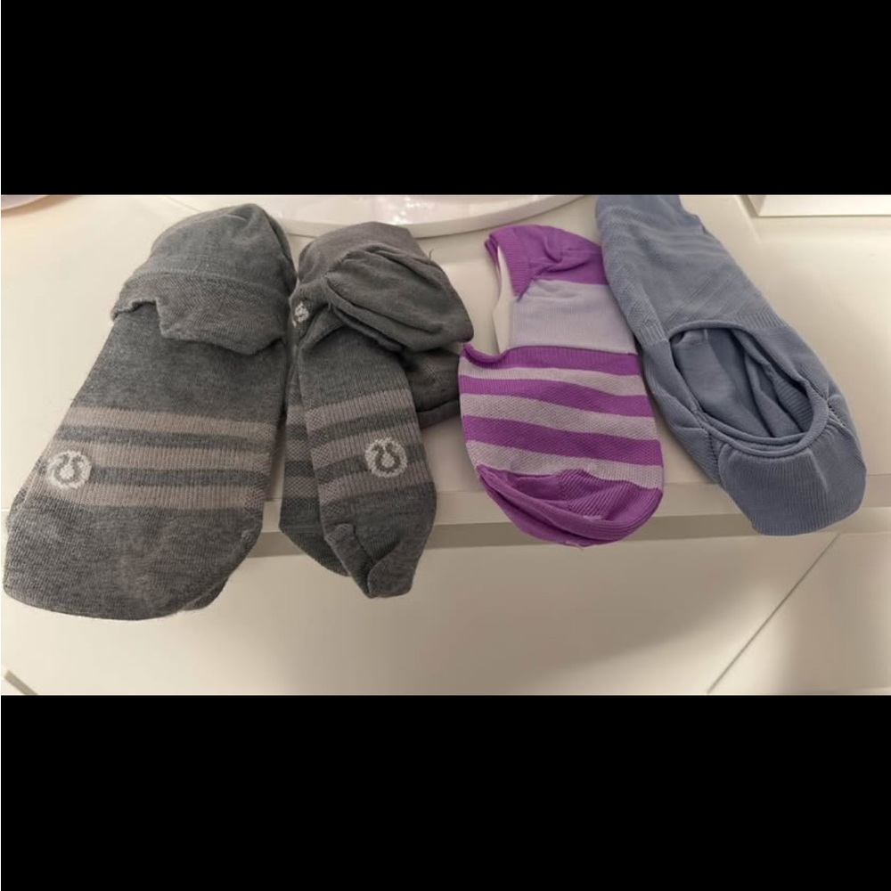 lululemon athletica Gray and Purple Women's Athletic Socks